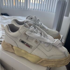 Miharayasuhiro White and Tan Sneakers